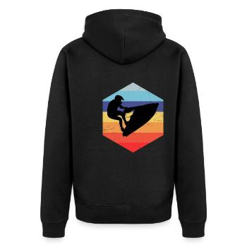 Women's Water Sports Jet Ski Riding Men's Jet Ski - Unisex Premium Organic Zip Hoodie - black - Back - Nico (187cm)