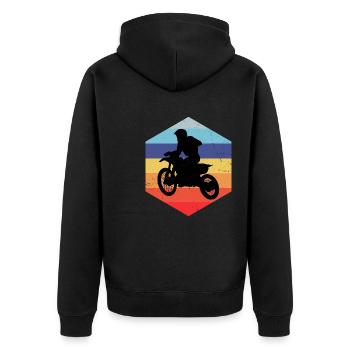 Motocross Femmes Dirtbike Supermoto Dirt Bike - Veste à capuche bio Premium Unisexe - noir - Dos - Nico (187cm)