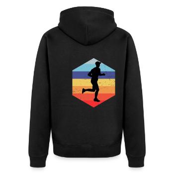 Course de cross-country hommes - Veste à capuche bio Premium Unisexe - noir - Dos - Nico (187cm)