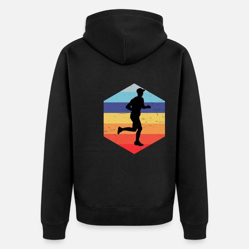 Course de cross-country hommes - Veste à capuche bio Premium Unisexe - noir