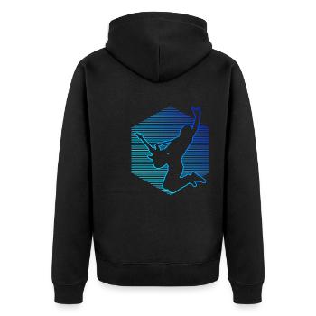 acoustic guitar electric guitar guitar player - Unisex Premium Organic Zip Hoodie - black - Back - Nico (187cm)