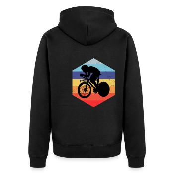 Vélo de route Cycliste de route Vélo de route Hommes Femmes - Veste à capuche bio Premium Unisexe - noir - Dos - Nico (187cm)