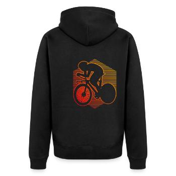 Rennradfahrer Rennradfahren Herren Rennrad - Unisex Premium Bio Zip Hoodie - Schwarz - Hinten - Nico (187cm)