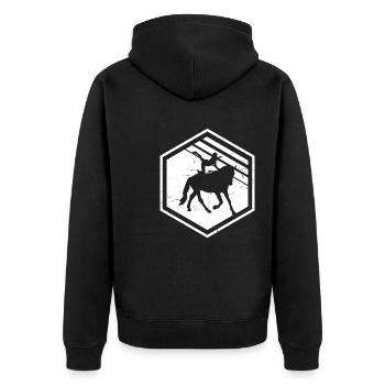 Acrobatics on horseback, artistic gymnastics on the - Unisex Premium Organic Zip Hoodie - black - Back - Nico (187cm)