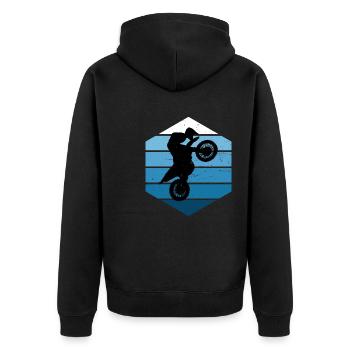 Dirt Bike Dirtbike Motocross Freestyle Motocross - Unisex Premium Bio Zip Hoodie - Schwarz - Hinten - Nico (187cm)