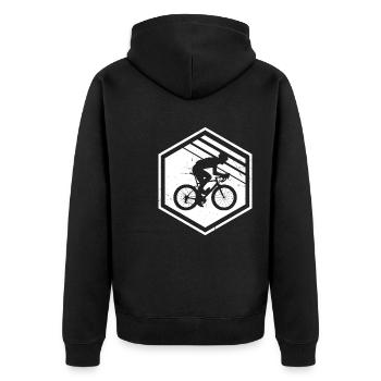 Vélo de route pour femmes Vélo de route Vélo de route - Veste à capuche bio Premium Unisexe - noir - Dos - Nico (187cm)