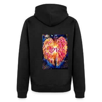 Ange de l’Amour - Veste à capuche bio Premium Unisexe - noir - Dos - Nico (187cm)