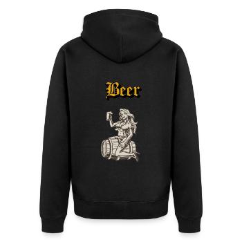 Boire de la bière - Veste à capuche bio Premium Unisexe - noir - Dos - Nico (187cm)