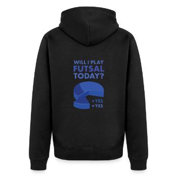 Sport Vais-je jouer au futsal - Veste à capuche bio Premium Unisexe - noir - Dos - Nico (187cm)