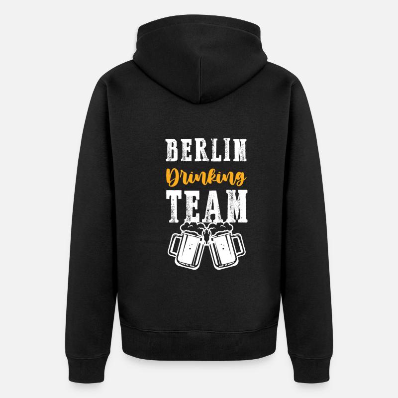 Berlin Drinking Team - Unisex Premium Organic Zip Hoodie - black