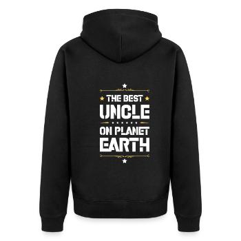 Le meilleur oncle dit - Veste à capuche bio Premium Unisexe - noir - Dos - Nico (187cm)