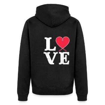 Love - Jump Rope Lover Skip Rope Jumping Workout - Unisex Premium Organic Zip Hoodie - black - Back - Nico (187cm)