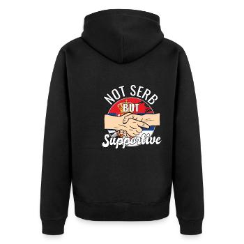 Pas serbe mais un voyageur de pays solidaire Serbie - Veste à capuche bio Premium Unisexe - noir - Dos - Nico (187cm)