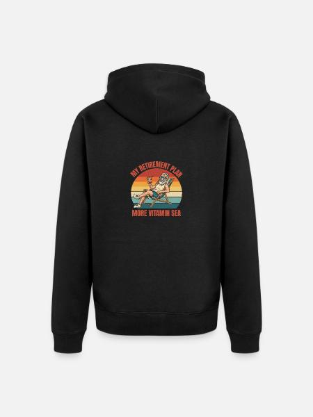 My Retirement Plan More Vitamin Sea Beach - Unisex Premium Organic Zip Hoodie - black