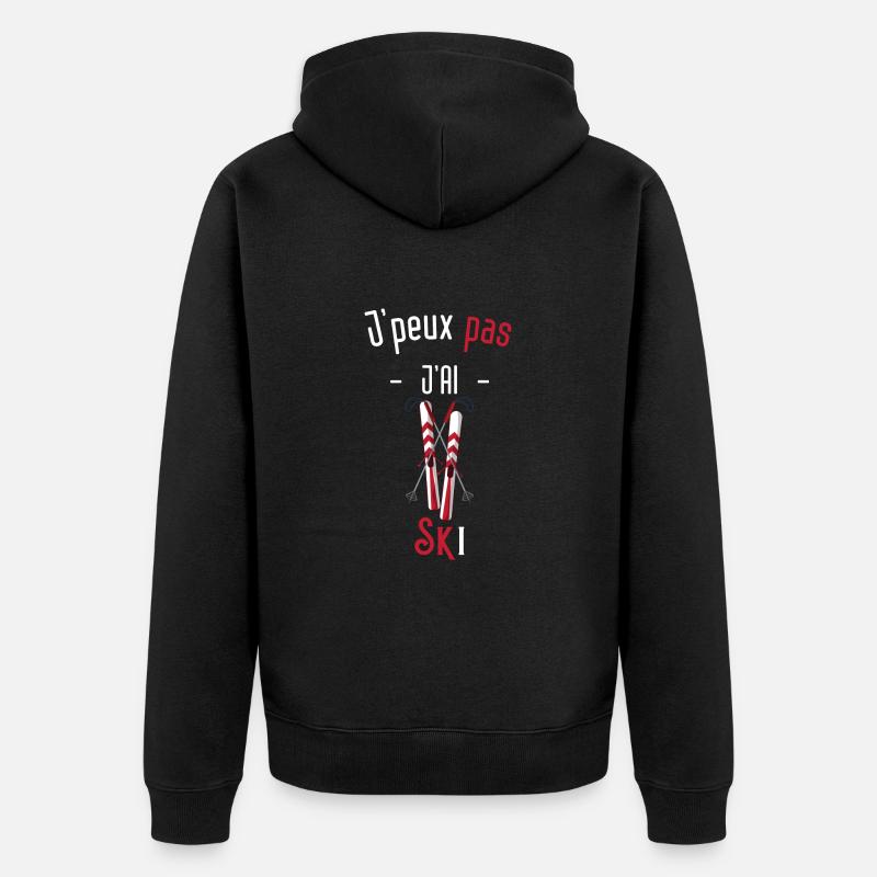 j'peux pas j'ai ski - Veste à capuche bio Premium Unisexe - noir