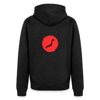 Japanese Character Art - ApriNoeScor - Unisex Premium Organic Zip Hoodie - black - Back - Nico (187cm)