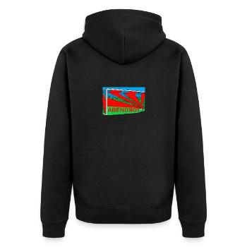 Fussball, Wiltsch, Tor, Rot, Ball - Unisex Premium Bio Zip Hoodie - Schwarz - Hinten - Nico (187cm)