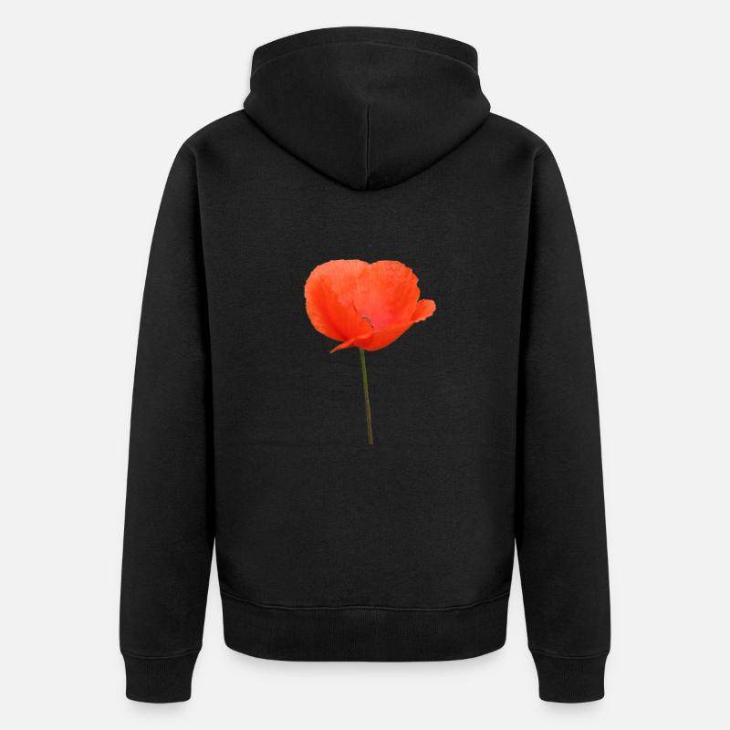 Mohnblume Mohn Klatschmohn - Unisex Premium Bio Zip Hoodie - Schwarz