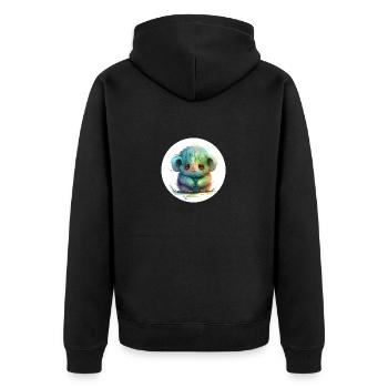 Animal monkey fantasy and cute - Unisex Premium Organic Zip Hoodie - black - Back - Nico (187cm)