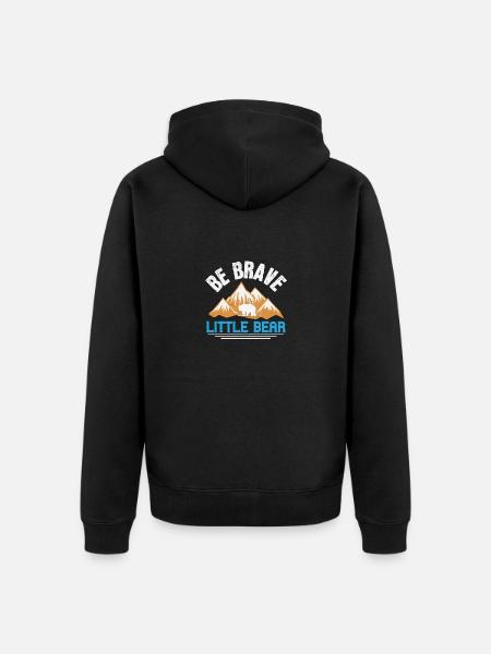 Be brave little bear - Unisex Premium Organic Zip Hoodie - black