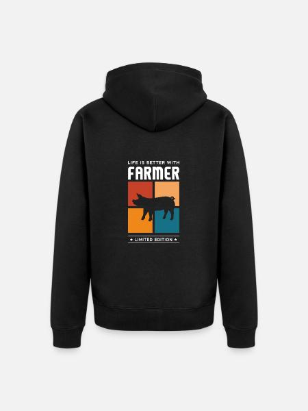 Farmer - Unisex Premium Organic Zip Hoodie - black