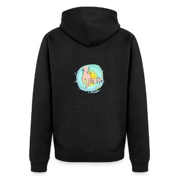 mains fleuries sans texte - Veste à capuche bio Premium Unisexe - noir - Dos - Nico (187cm)