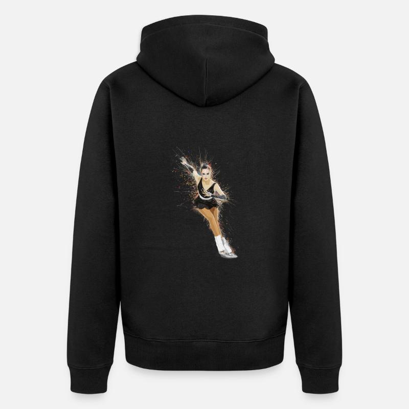 Dynamisches Eiskunstlaufen für einen - Unisex Premium Bio Zip Hoodie - Schwarz