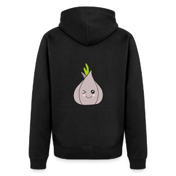 Onion Garlic Costume Carnival Carnival Vegetables - Unisex Premium Organic Zip Hoodie - black - Back - Nico (187cm)