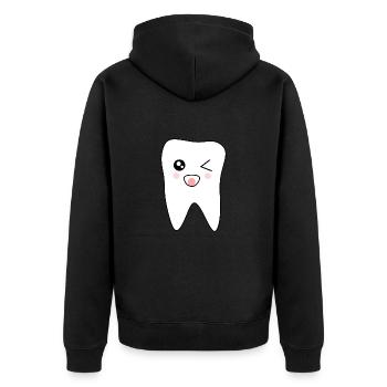 Tooth, Teeth, Dentist Costume Carnival Carnival - Unisex Premium Organic Zip Hoodie - black - Back - Nico (187cm)