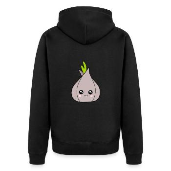 Kawaii Onion Garlic Kawaii Vegetables Kawaii Fruit - Unisex Premium Organic Zip Hoodie - black - Back - Nico (187cm)