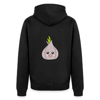 Kawaii Oignon Ail Kawaii Légumes Kawaii Fruits Kawaii - Veste à capuche bio Premium Unisexe - noir - Dos - Nico (187cm)