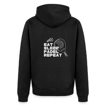Padel Tennis, Tennis, Graffiti, Blanc - Veste à capuche bio Premium Unisexe - noir - Dos - Nico (187cm)