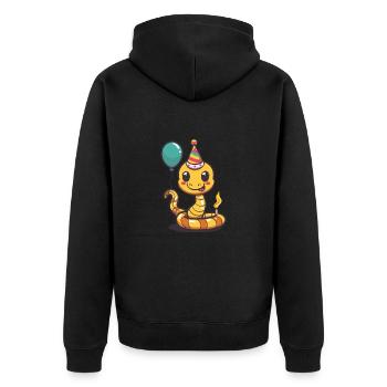 Snake Cobra Birthday Baby - Unisex Premium Organic Zip Hoodie - black - Back - Nico (187cm)