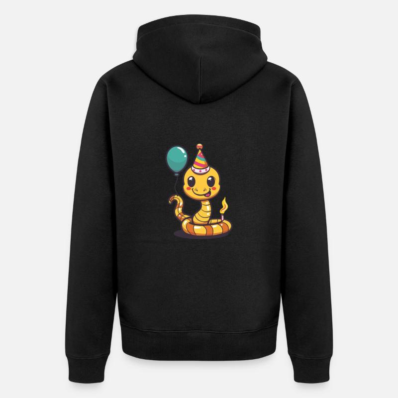 Serpent Cobra Anniversaire Bébé - Veste à capuche bio Premium Unisexe - noir