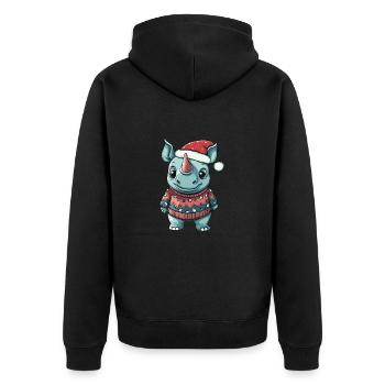 Bande dessinée de Noël Rhino - Veste à capuche bio Premium Unisexe - noir - Dos - Nico (187cm)