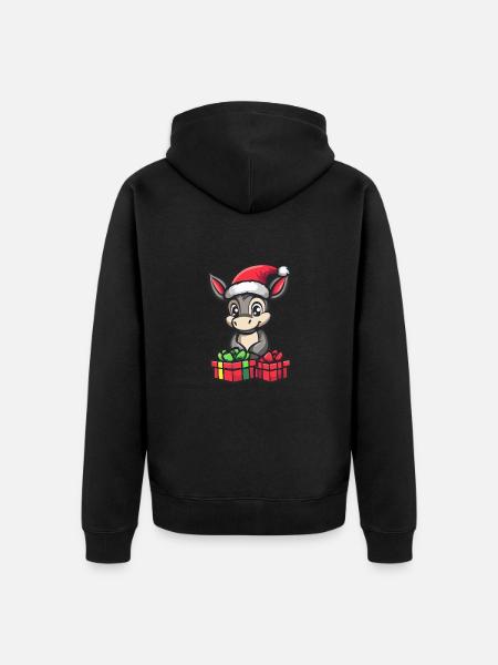 Donkey Christmas Gifts - Unisex Premium Organic Zip Hoodie - black