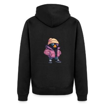 Corbeau Corbeau Bande dessinée cool - Veste à capuche bio Premium Unisexe - noir - Dos - Nico (187cm)
