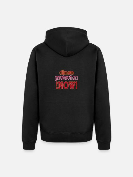 climate-protection-now - Unisex Premium Bio Zip Hoodie - Schwarz