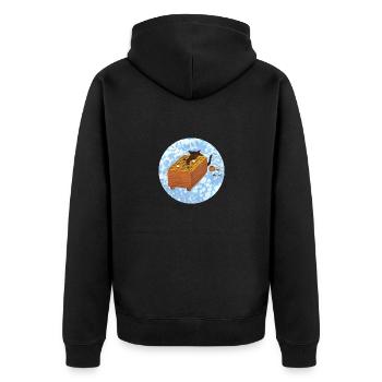 Schnüffeln der dritten Zeile - Unisex Premium Bio Zip Hoodie - Schwarz - Hinten - Nico (187cm)