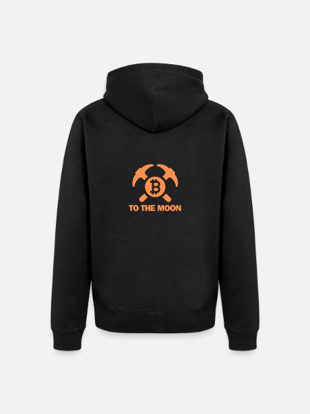 Bitcoin Mining to the Moon - Unisex Premium Organic Zip Hoodie - black