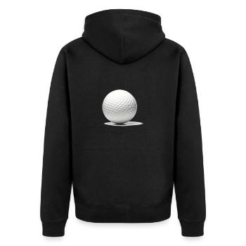 Der Golfball. - Unisex Premium Bio Zip Hoodie - Schwarz - Hinten - Nico (187cm)