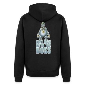 Dont mess with the boss - Unisex Premium Organic Zip Hoodie - black - Back - Nico (187cm)