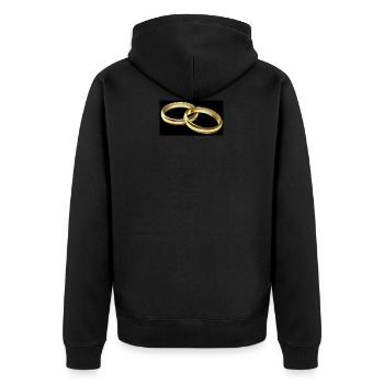 anneaux de mariage - Veste à capuche bio Premium Unisexe - noir - Dos - Nico (187cm)