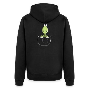 Petit Dino dans le sac - Poket - Dinosaure - Veste à capuche bio Premium Unisexe - noir - Dos - Nico (187cm)