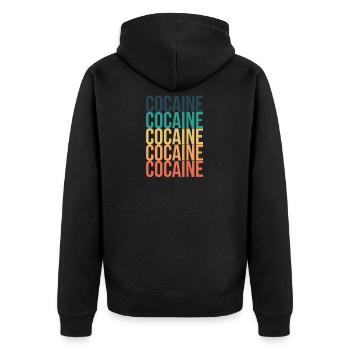 Cocaine drug gift - Unisex Premium Organic Zip Hoodie - black - Back - Nico (187cm)