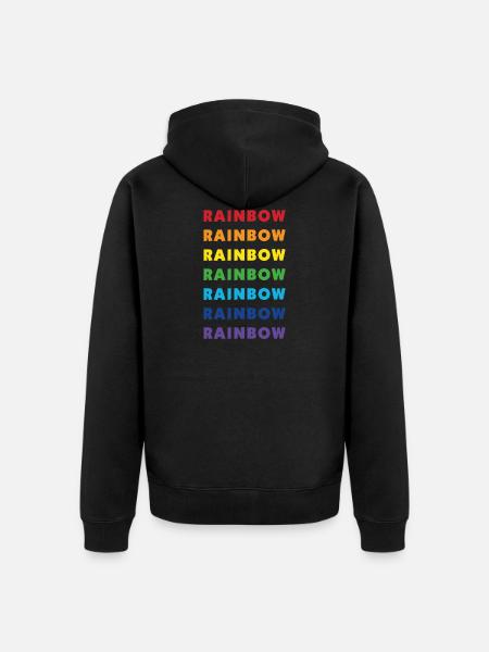 rainbow - Unisex Premium Organic Zip Hoodie - black