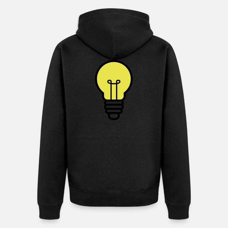 Ampoule lampe idée vecteur d'icône - Veste à capuche bio Premium Unisexe - noir