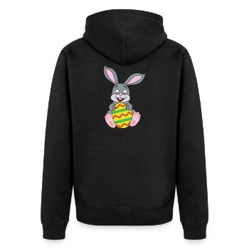 Easter motive Easter Easter bunny - Unisex Premium Organic Zip Hoodie - black - Back - Nico (187cm)