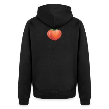 peach - Unisex Premium Organic Zip Hoodie - black - Back - Nico (187cm)