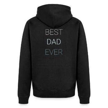 Best Dad Ever - Unisex Premium Bio Zip Hoodie - Schwarz - Hinten - Nico (187cm)